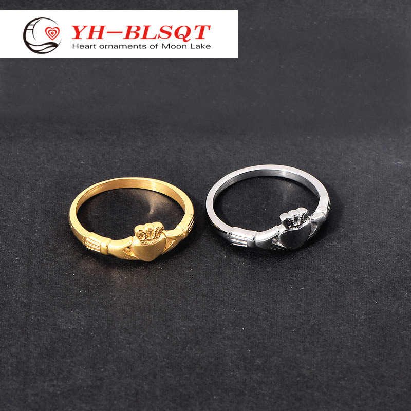 跨境爱尔兰克拉达钛钢戒指北欧传统结婚对戒中性风男女