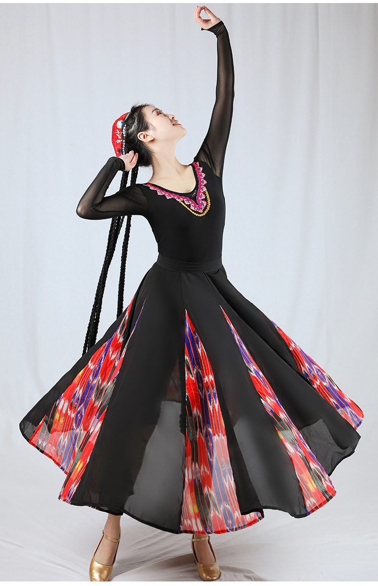 长袖上衣广场舞服装女维族舞蹈服新疆维吾尔族民族演出服艺考练习