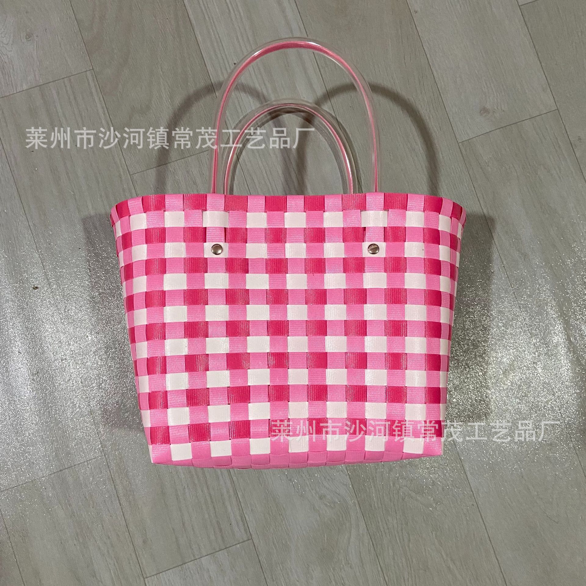 Fashion Simple Knitted Basket Vegetable Basket Straw Bag New Ins Style Pastoral Shopping Basket