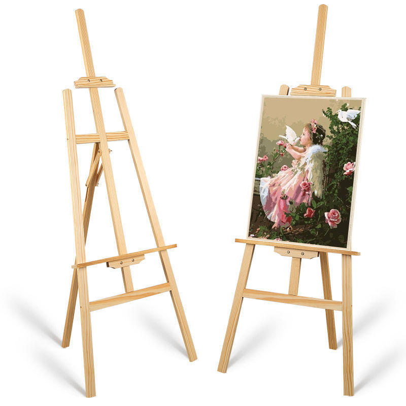 松木画架画板美术生专用支架式实木素描儿童油画架木质展架速卖通