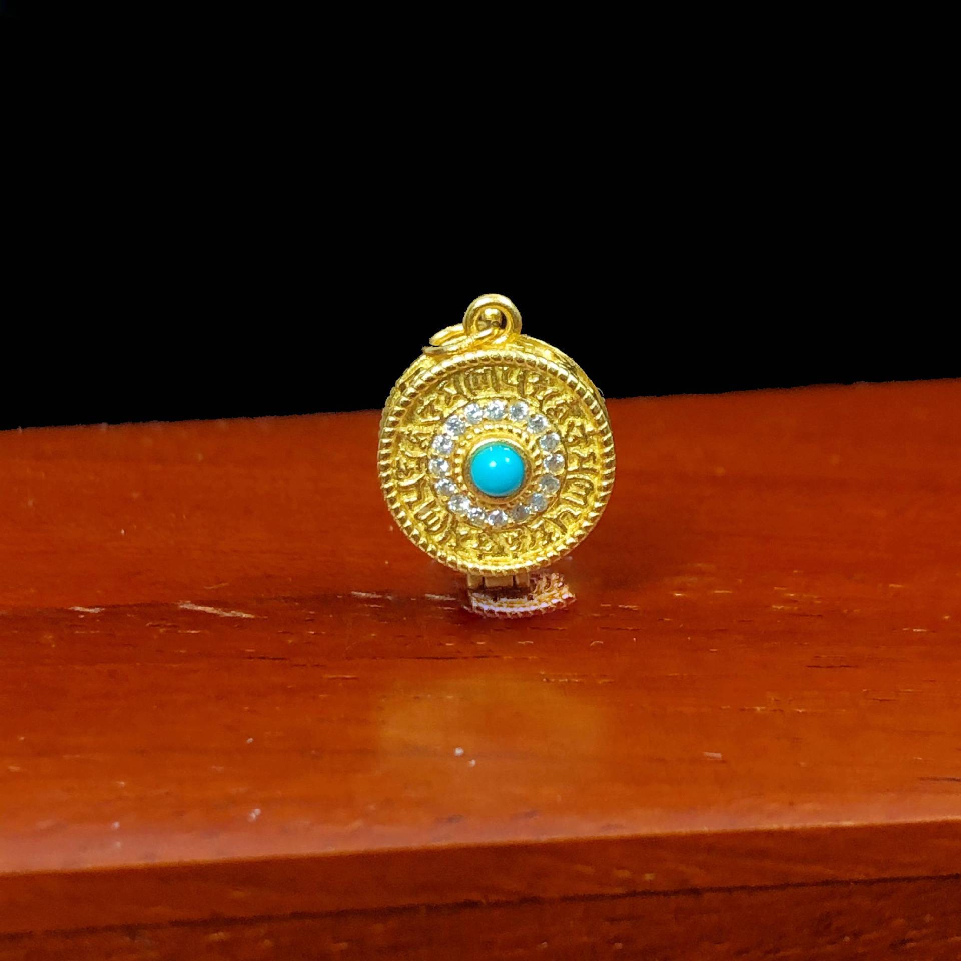 54号—65号 原矿绿松石老金吊坠s925银镀24k金毛衣吊坠挂件项饰