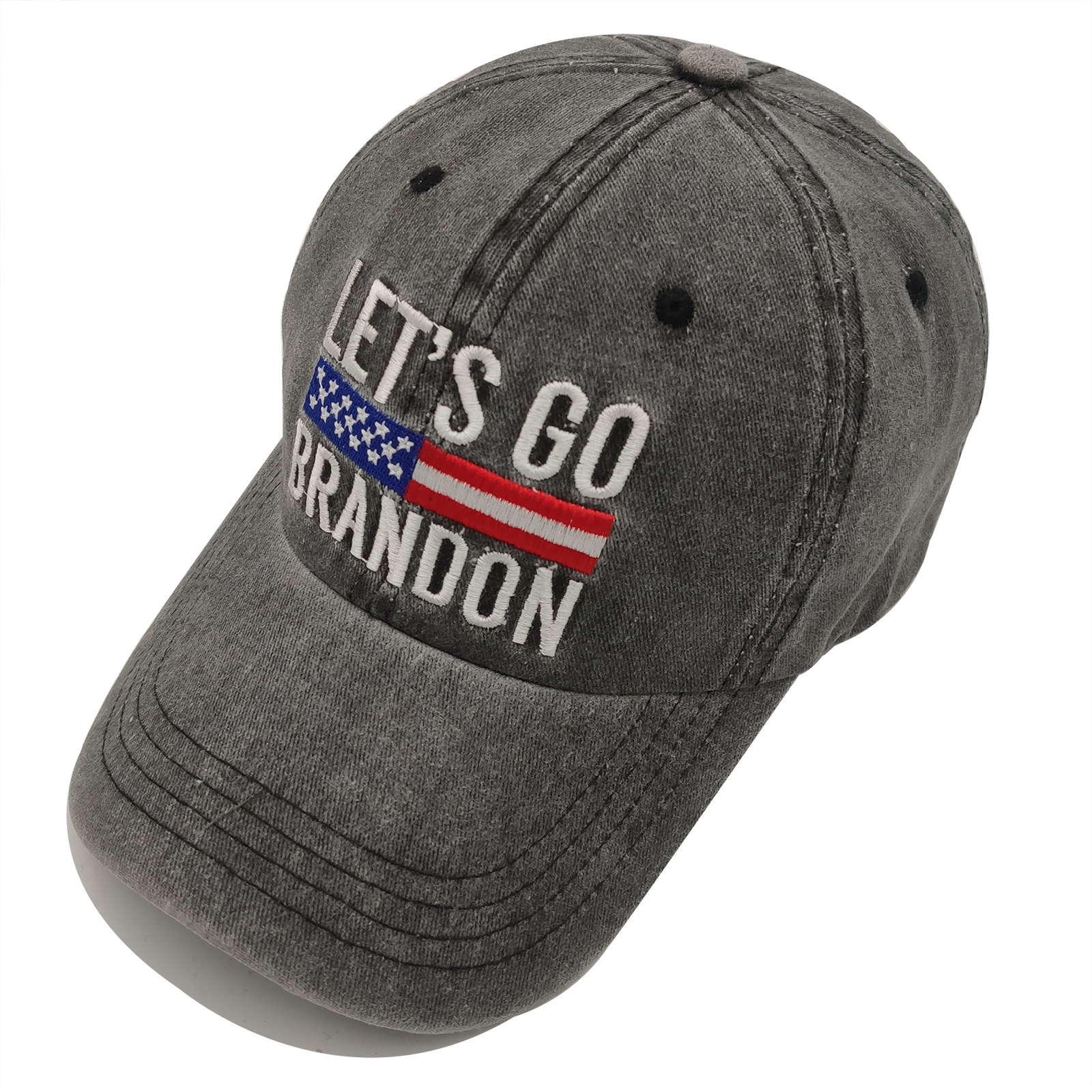 Hot Sale Let'sgobrandon Washed Printed Baseball Cap Cross-Border Washed Cotton Daddy Hat