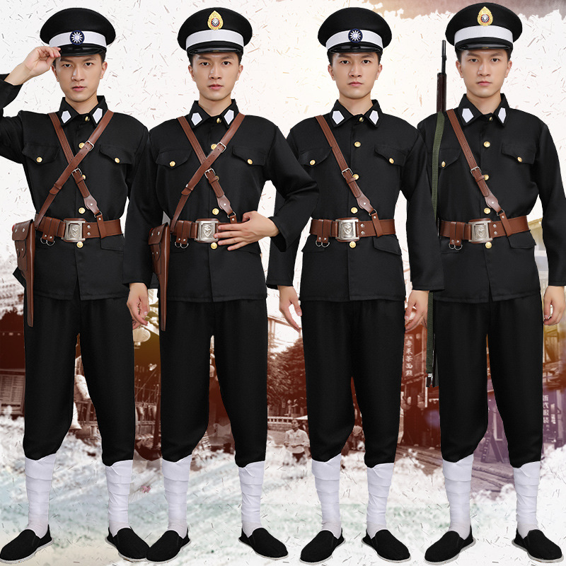 民国巡捕房表演服警察服装伪警察伪jun服装二狗子演出儿童成人