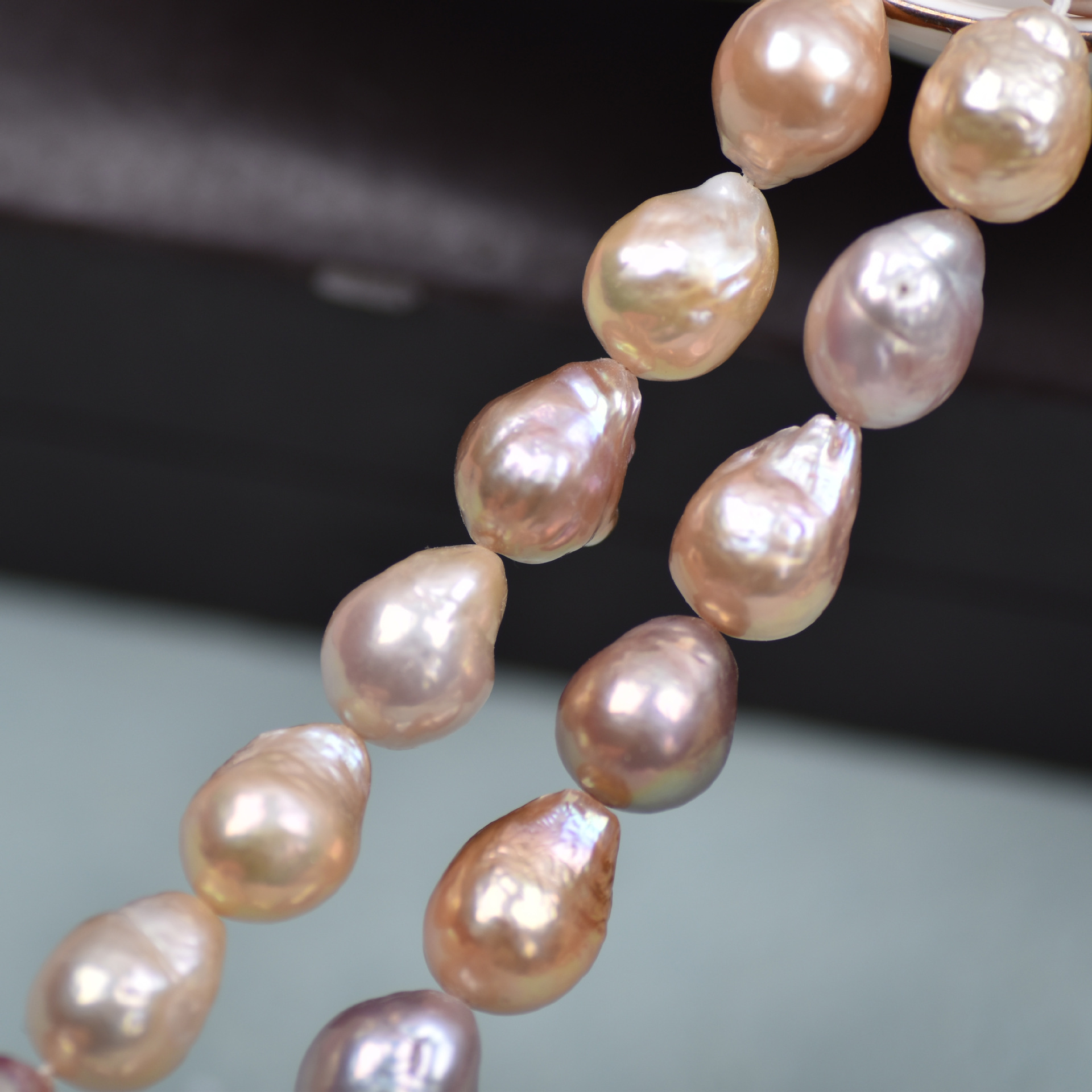 巴洛克长水滴珍珠 天然淡水珍珠牛油果绿怪色diy半成品项链批发