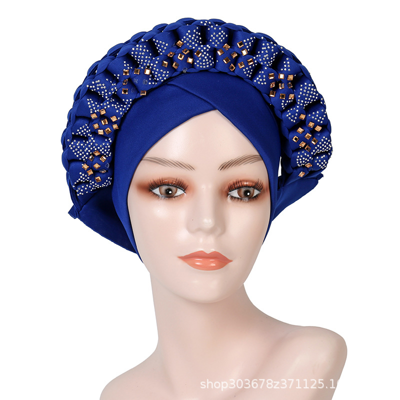New Space Layer Rhinestone Sequined Twist Headscarf African Hot Selling Product XM10