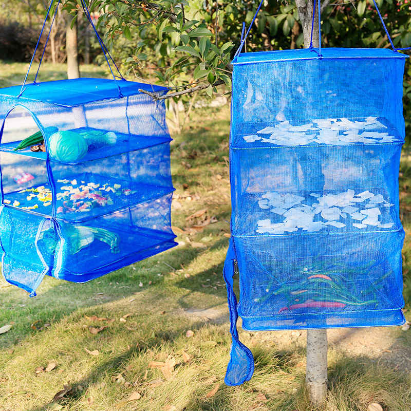 新款折叠晒鱼网架家用鱼干的防蝇笼晾晒干网菜干货地瓜晒渔网