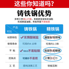 铸铁锅老式铁锅家用炒锅不粘锅燃气灶适用不生锈炒菜锅圆底无批发