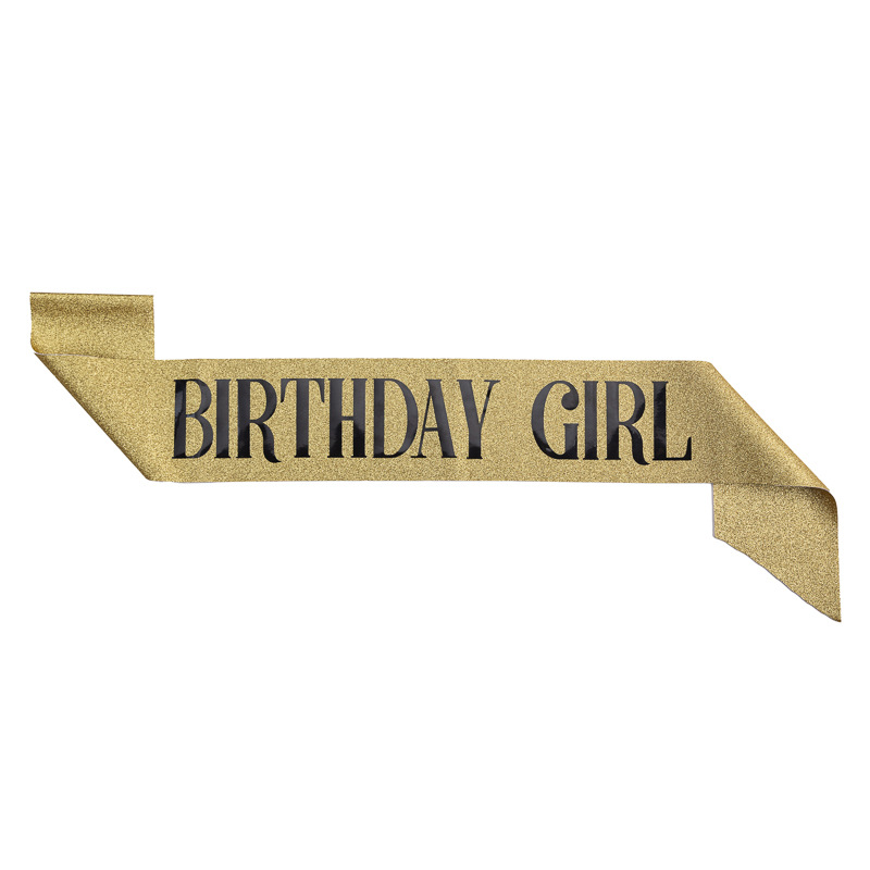 Customized Birthday Party Gold Leaf Shoulder Strap Ceremonial Belt Birthday Girl Queen Girl Belt Shoulder Strap