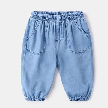 婴儿薄水洗牛仔防蚊裤长裤子空调裤夏装男童1岁3女童宝宝幼儿秋