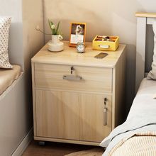 床头柜现代简约小型床头柜出租房用床头柜卧室带轮子小柜子储物柜