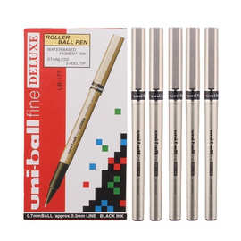 日本uni三菱中性笔直液式走珠笔0.7mm办公水性签字笔学生用刷题笔