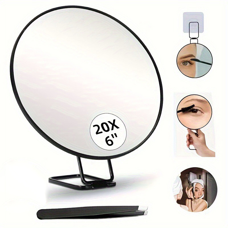15cm放大镜3倍5倍7倍10倍20倍30倍便捷免钉吸盘支架浴室化妆镜子