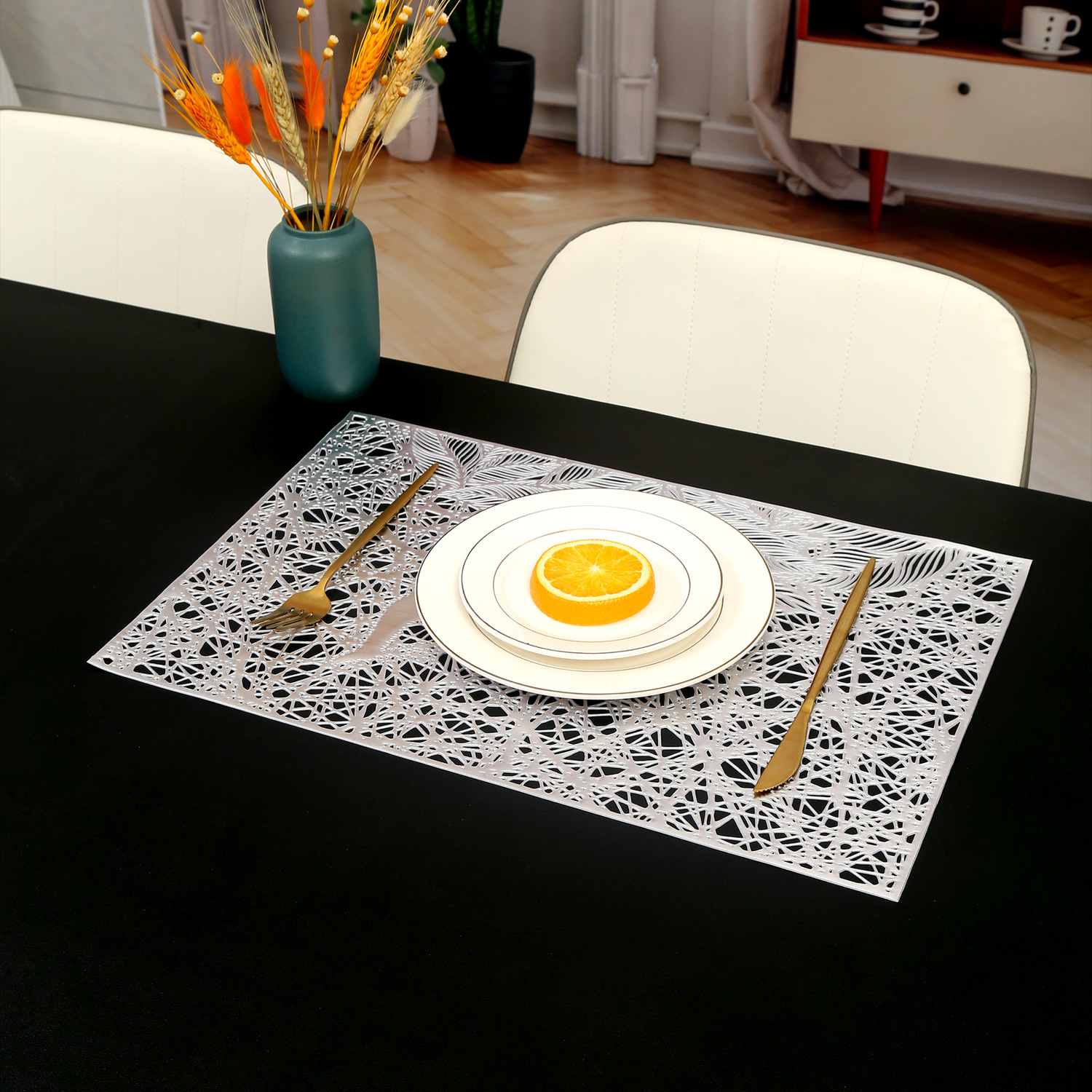 pvc隔热垫 装饰西餐垫 可水洗防烫餐桌垫子 亚马逊热销 跨境专供