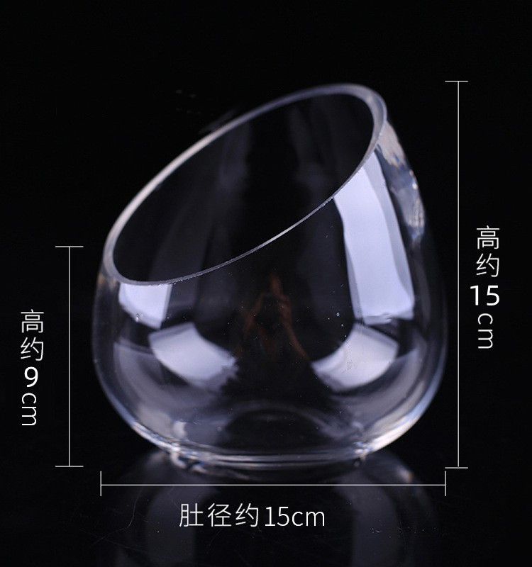 Creative Thickening Size Bevel Glass Bowl Transparent Vase Bevel Succulent Flower Pot Micro Landscape Ornaments Hydroponic round