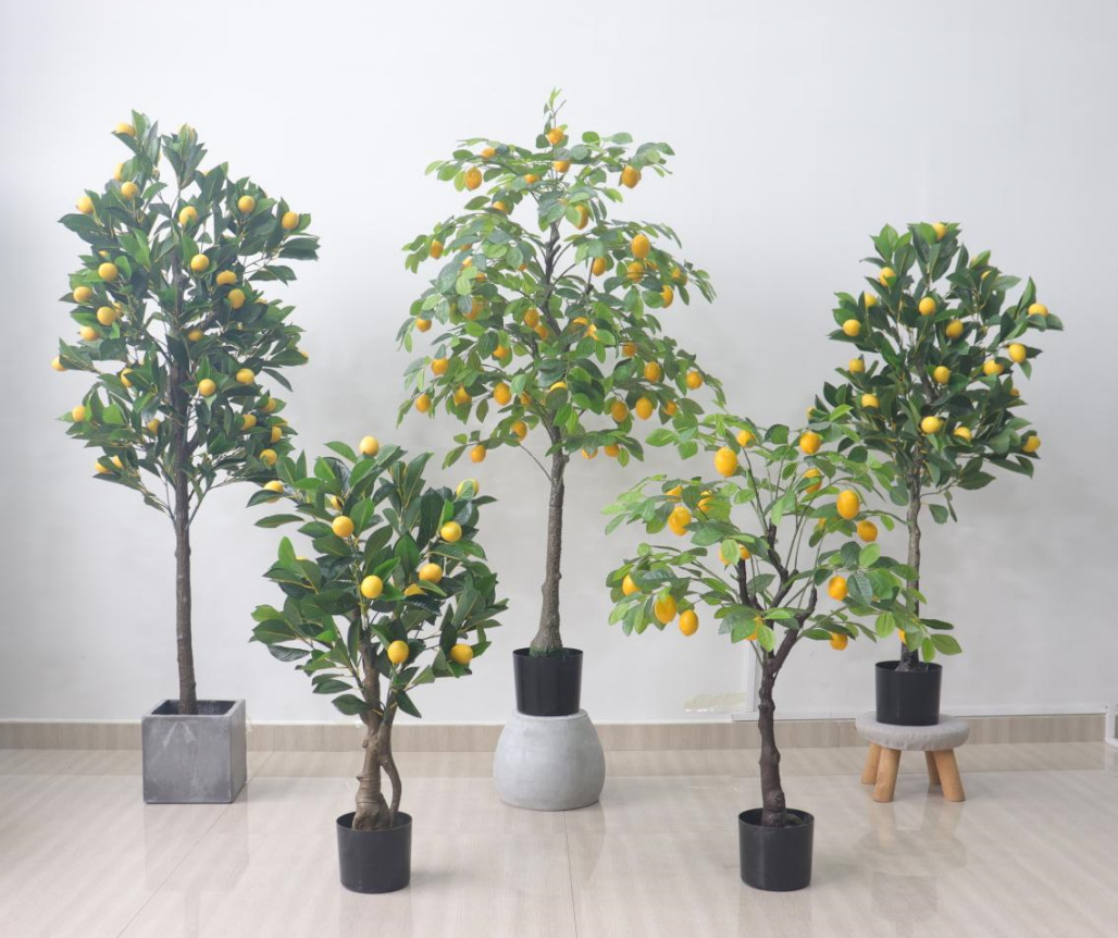 Factory Direct Sales Nordic Style Simulation Plant Lemon Tree Indoor Decorative Greenery Bonsai Fake Flower Furnishings Ornament Decoration