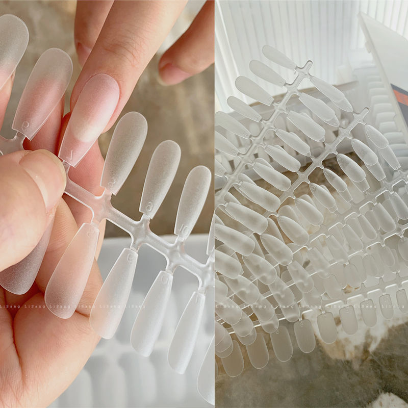 美甲甲片美甲贴片免刻磨砂薄透明全贴半贴美甲店磨砂延长批发一件