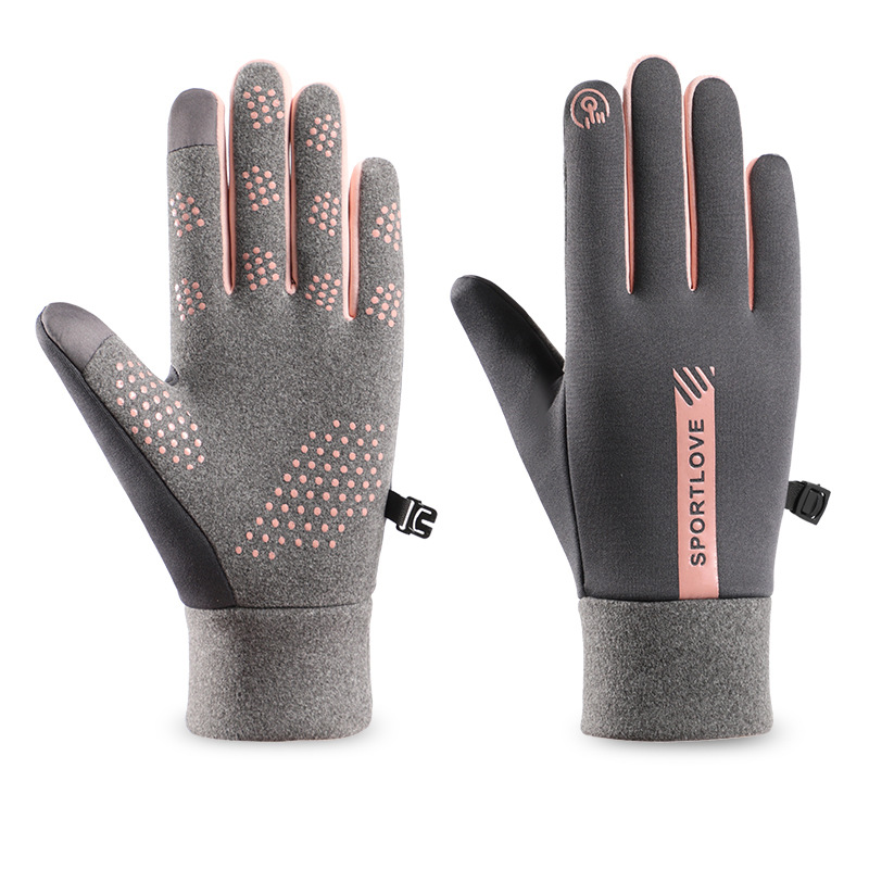 Cycling Gloves Men's and Women's Winter Windproof Waterproof Velvet Warm Touch Screen Autumn and Winter Outdoor Sports Driving Electric Car