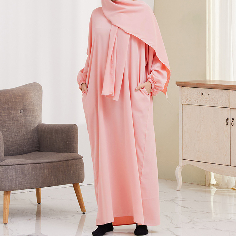 Cross-Border Ethnic Style Women's Clothes Hot-Selling Dress with Headscarf Robe Dress Xg2057