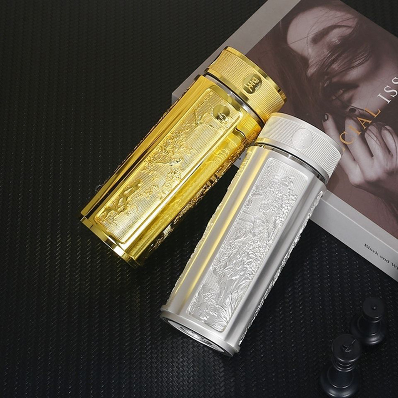 龙凤呈祥金属浮雕足银s999精品保温银杯保健车载便携礼品茶水杯子