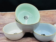 陶瓷宠物碗猫咪狗狗餐具食盆5寸尾单日式麻点宽12