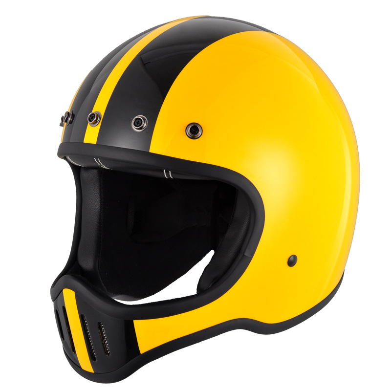 汤普森 复古玻璃钢头盔哈雷巡航盔机车全盔 四季通用