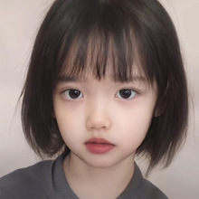 儿童假发头套婴儿公主宝宝bobo头造型女童发饰全头刘海短发仿真