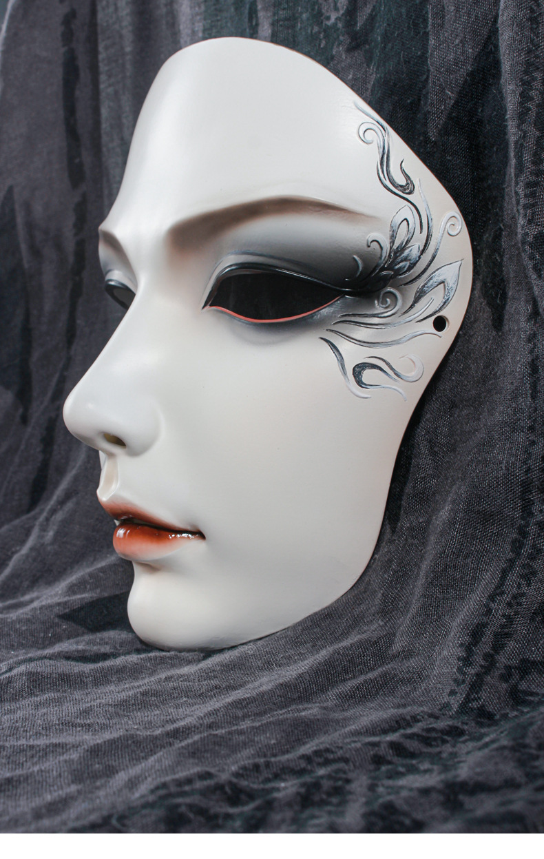 手绘汉服全脸面具中国风女生配饰面罩送礼品神秘装扮派对舞会