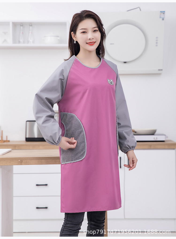 围裙女家用厨房长袖防水防油2021新款韩版时尚可爱做饭罩衣工作服