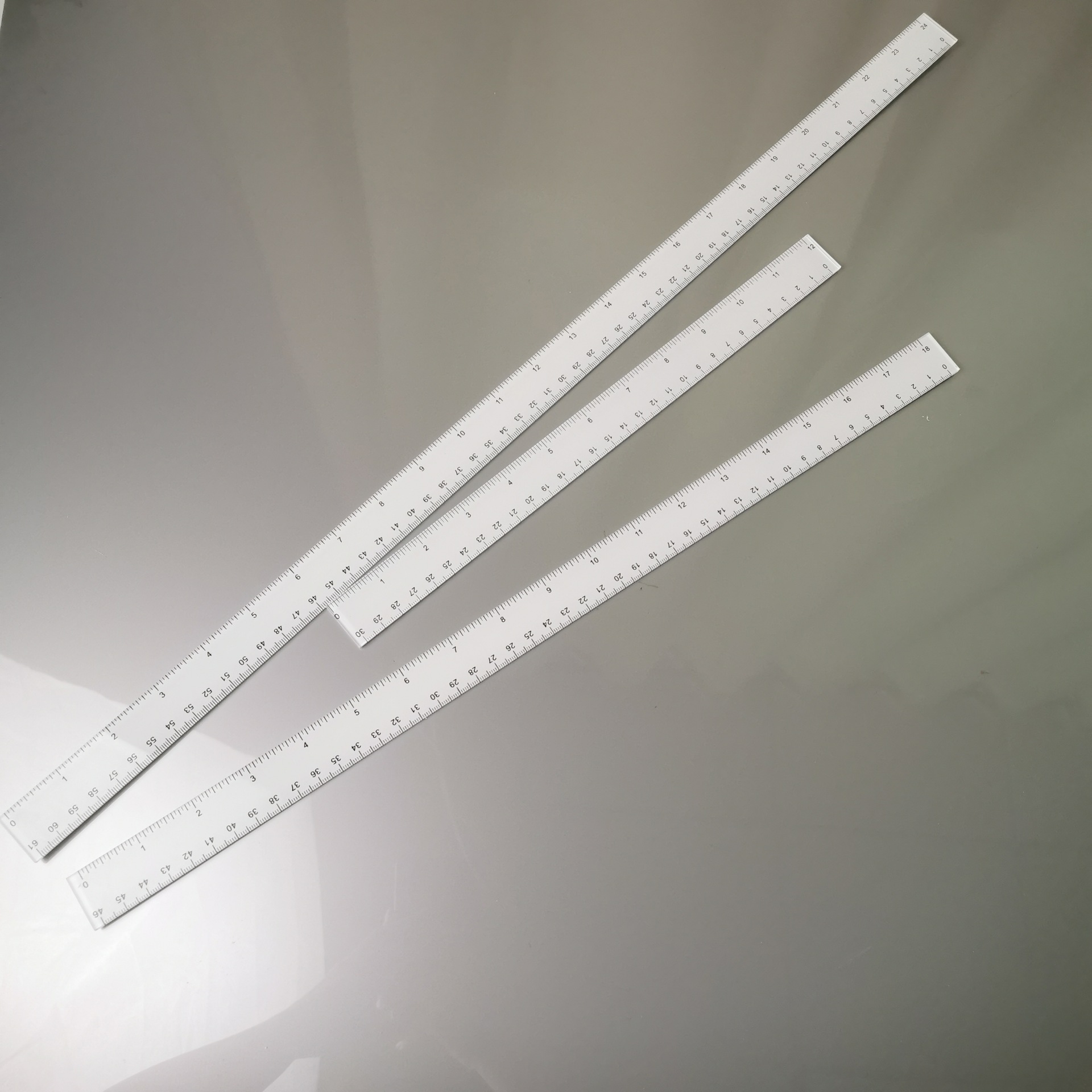 文具学生办公用直尺透明亚克力尺子制图绘图工具测量用直尺波浪线