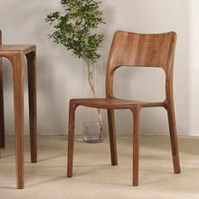 北欧简约黑胡桃木榫卯结构整装实木餐椅白蜡木中式实木家用椅
