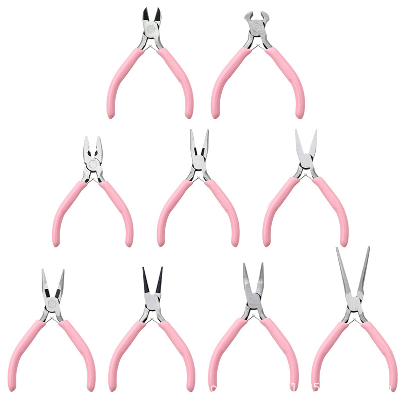 Handmade DIY Jewelry Tools Pointed Pliers Double round Pliers Slanting Forceps Angle Jaw Tongs Pointed Pliers Fan Steel Pliers Wholesale