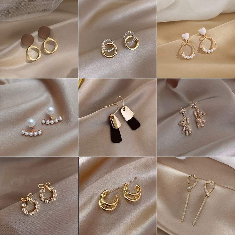s925 silver needle earrings ins cold style pearl high-grade earrings long tassel slimming temperament earrings wholesale