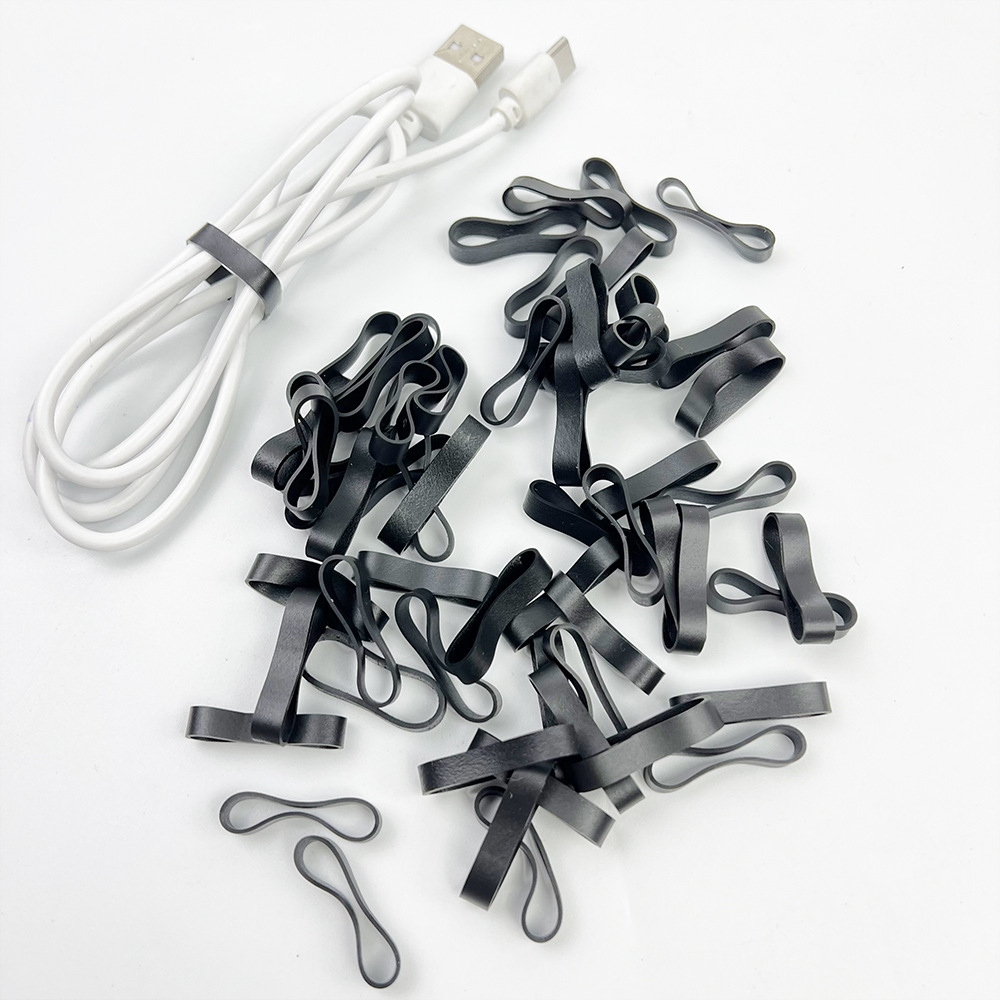 厂家供应无毒无味抗老化高弹力数据线扎带硅胶圈硅胶皮筋充电线