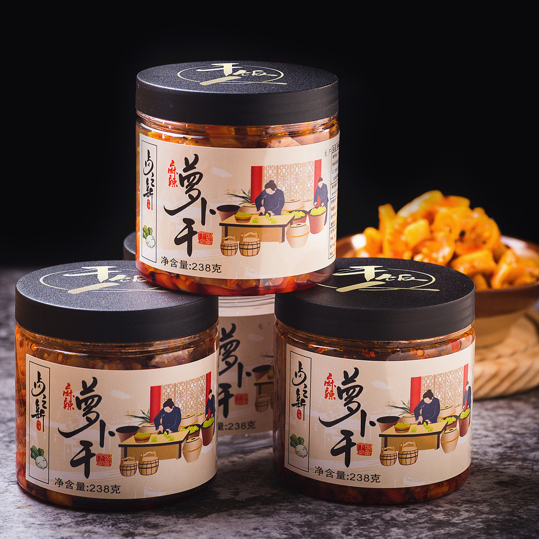 四川油烩脆爽麻辣萝卜干238g/瓶 川式下饭菜酱腌菜