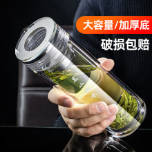 玻璃杯加厚的大号套装男女随手保温出差过滤泡茶