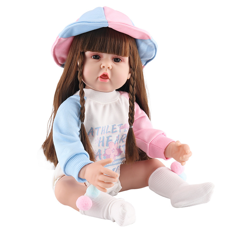 60cm Simulation Baby Reborn Doll Soft Rubber Doll Large Doll Cross-Border New Product Baby Girls' Toy