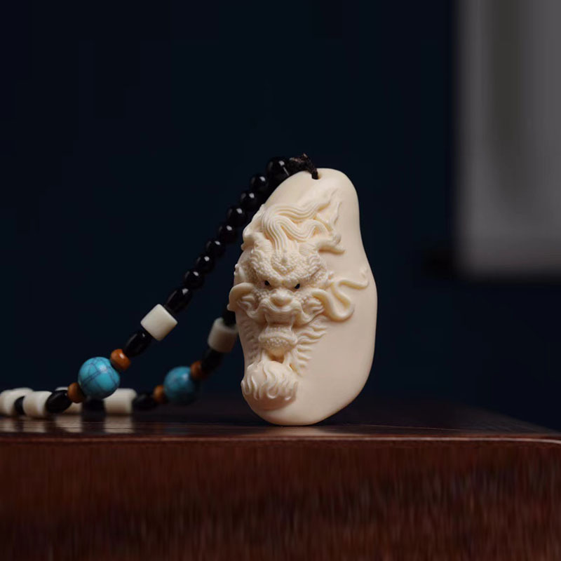 象牙果雕刻小鹿貔貅葫芦鱼龙牌手把件文玩中式摆件汽车挂件吊坠饰