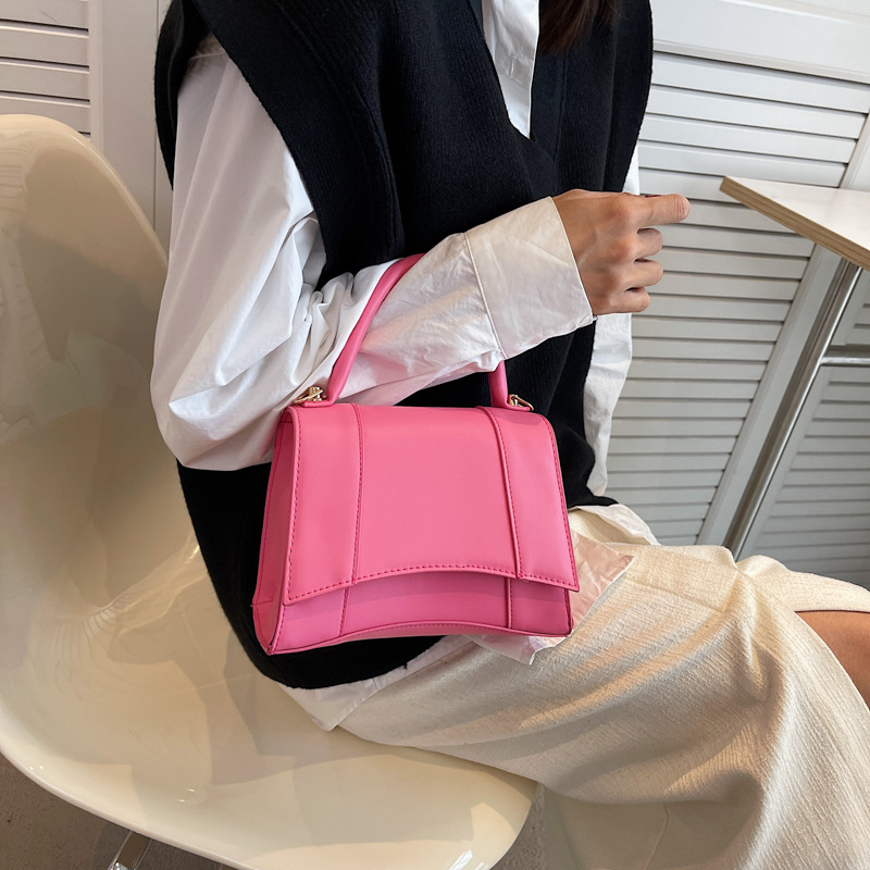 Fashion Shoulder Bag for Women 2022 Autumn New Solid Color Simple Stitching Handbag Daily Commuter Western Style Travel Bag