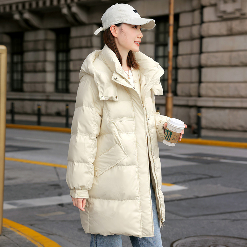 欧洲站2023冬季新款羽绒服女中长款休闲宽松加厚短外套流行爆款潮