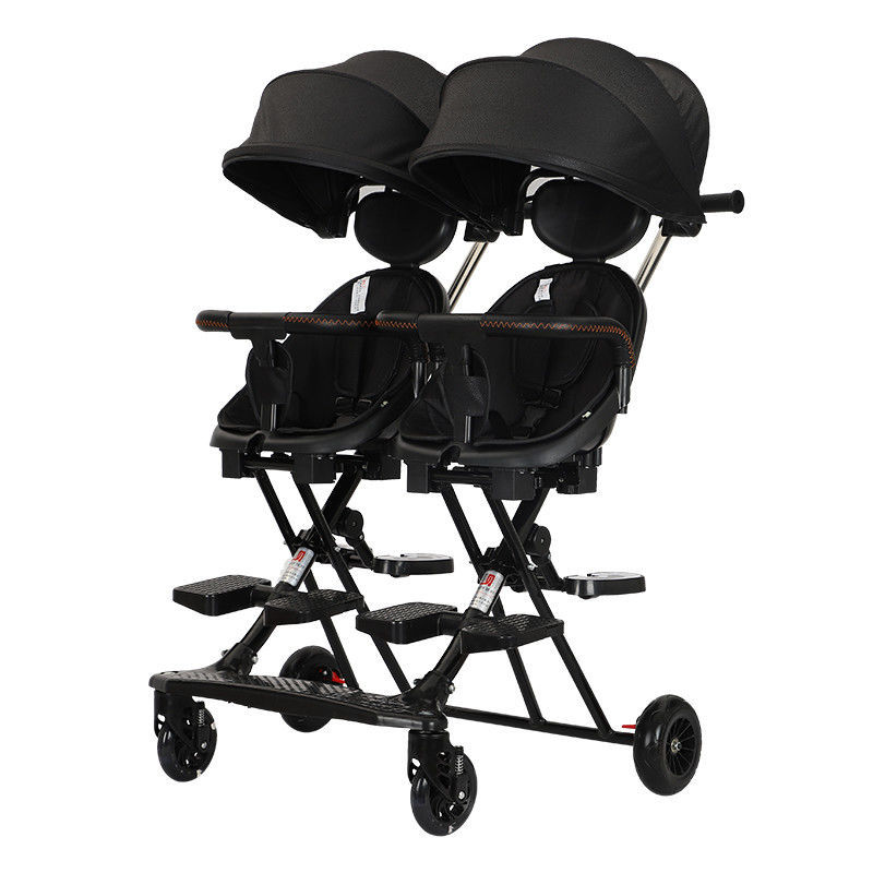 双胞胎遛娃车双人手推车轻便折叠婴儿车可坐躺双排高景观溜娃