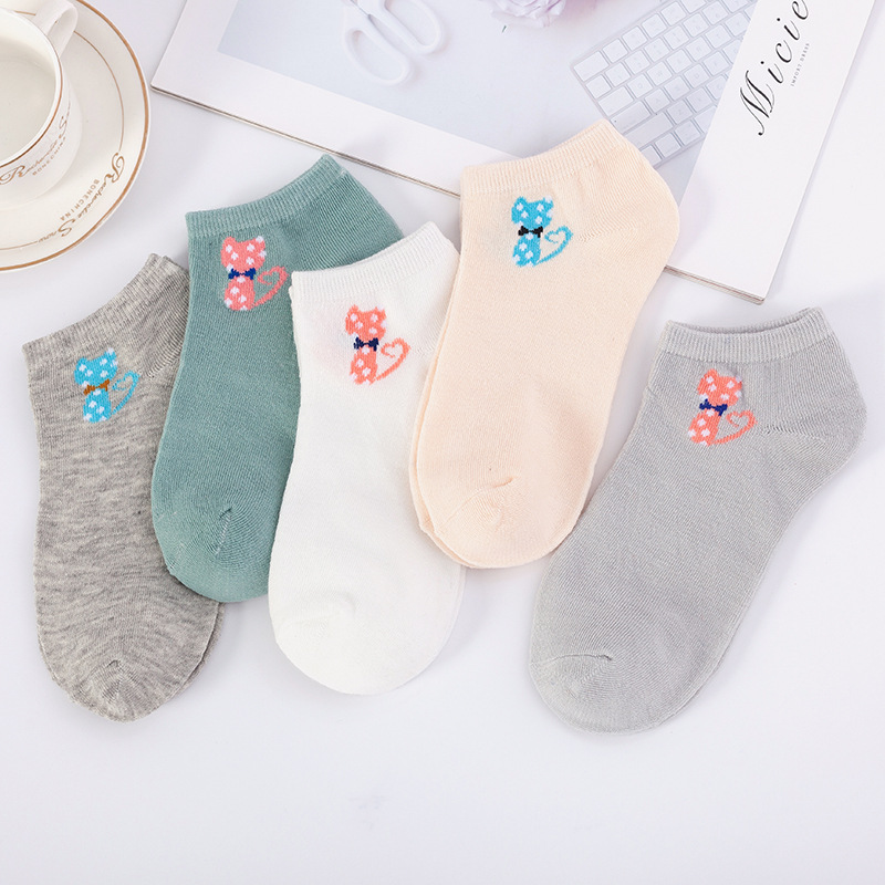 Women's Japanese-Style Spring and Autumn All-Match Socks Korean-Style Cartoon Cream Fruit Boat Socks Cute Sweet Girl Student