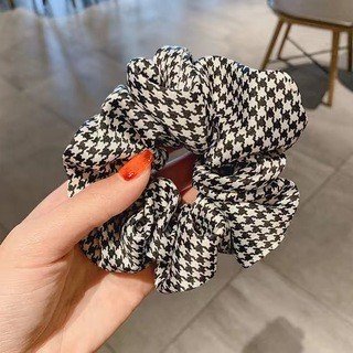 South Korea Large Intestine Ring Hair Rope Hair Band Vintage Leopard Print Plaid Large Intestine Ring Simple Elegant Rubber Band Headdress for Hair Ties