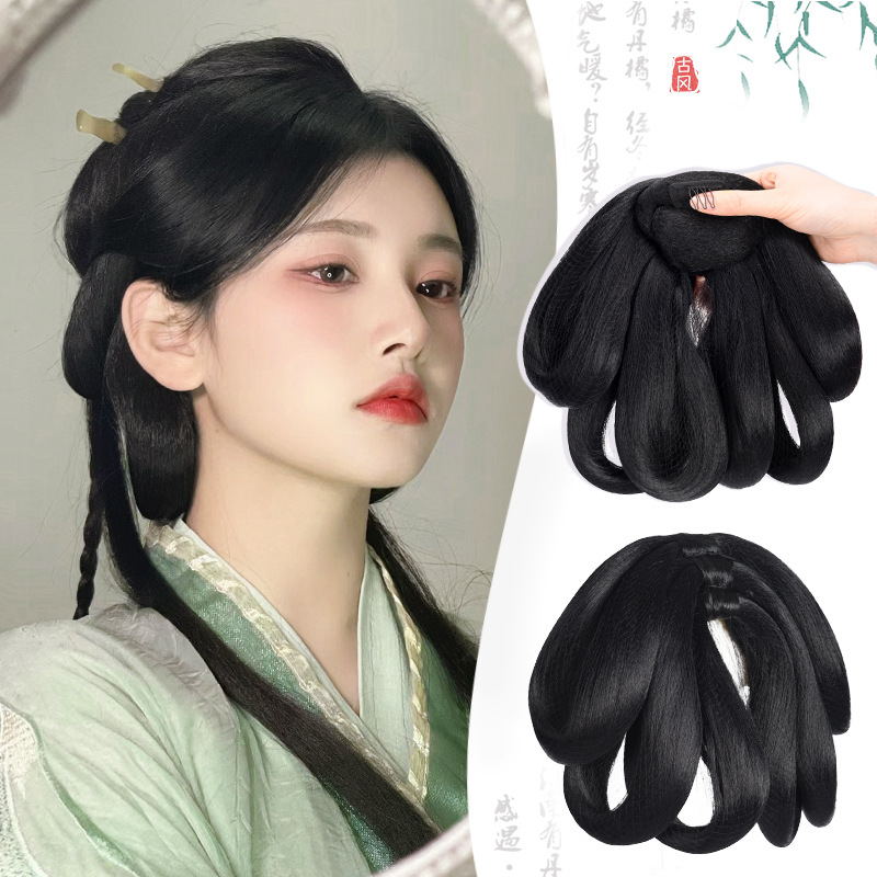 汉服假发包古风女一体式懒人发包唐风造型古装后压发髻日常垫发包