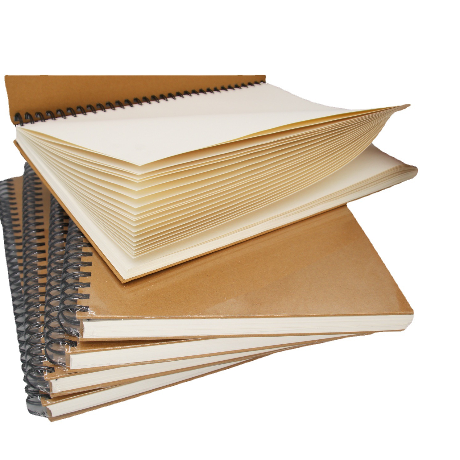 厂家直销简约牛皮画画本硬面素描本速写本绘图本线圈活页本