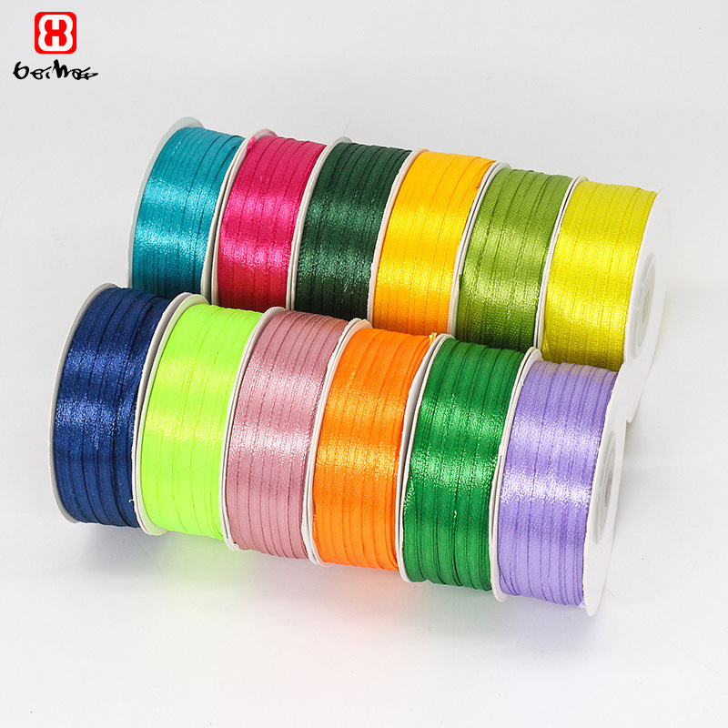Factory Wholesale 0.3cm Double-Sided Ribbon Tag Ribbon Ribbon Ribbon 3mm Bookmark Ribbon