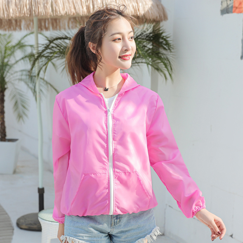 Women's Sun Protection Clothing New Solid Color Ultra-Thin Breathable Quick-Drying Ice Silk Sun-Protective Clothing Outdoor UV-Proof Factory Wholesale