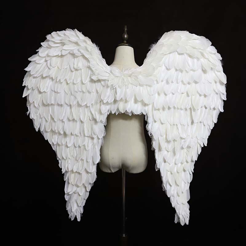 大号写真摄影白色羽毛天使翅膀影楼婚纱拍照道具模特内衣走秀车模