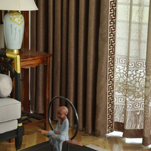 OQ5M新中式棉麻窗帘卧室加厚遮光布料成品大气纱帘2021年新款客厅