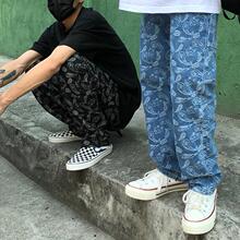 1807rtd牛仔提花腰果花背带长裤男士背带裤四…_找货