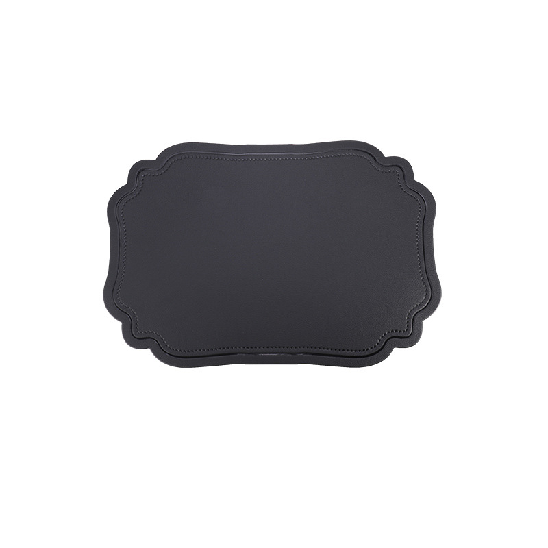 Household Simple Solid Color Pvc Square Leather Placemat Hotel Restaurant Table Mat Oil-Proof Insulation Mat Wholesale